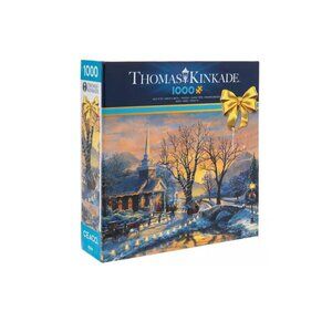 Thomas Kinkade Puzzle 1000 PC Winter Holiday Evening Sleigh Ride 20 x 27 New